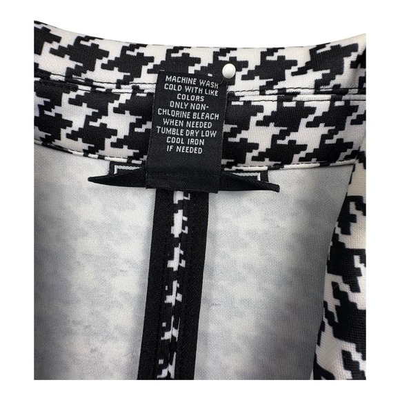 NYCC New York Clothing Co Houndstooth Blazer Jacket Women's Medium Black White - Picture 4 of 8